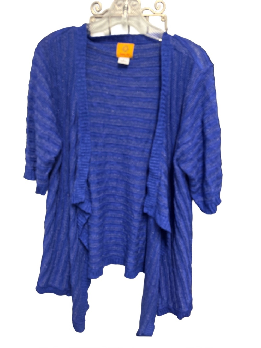 Ruby Rd. Women’s XL Royal Blue Open-Front Short Sleeve Cardigan
